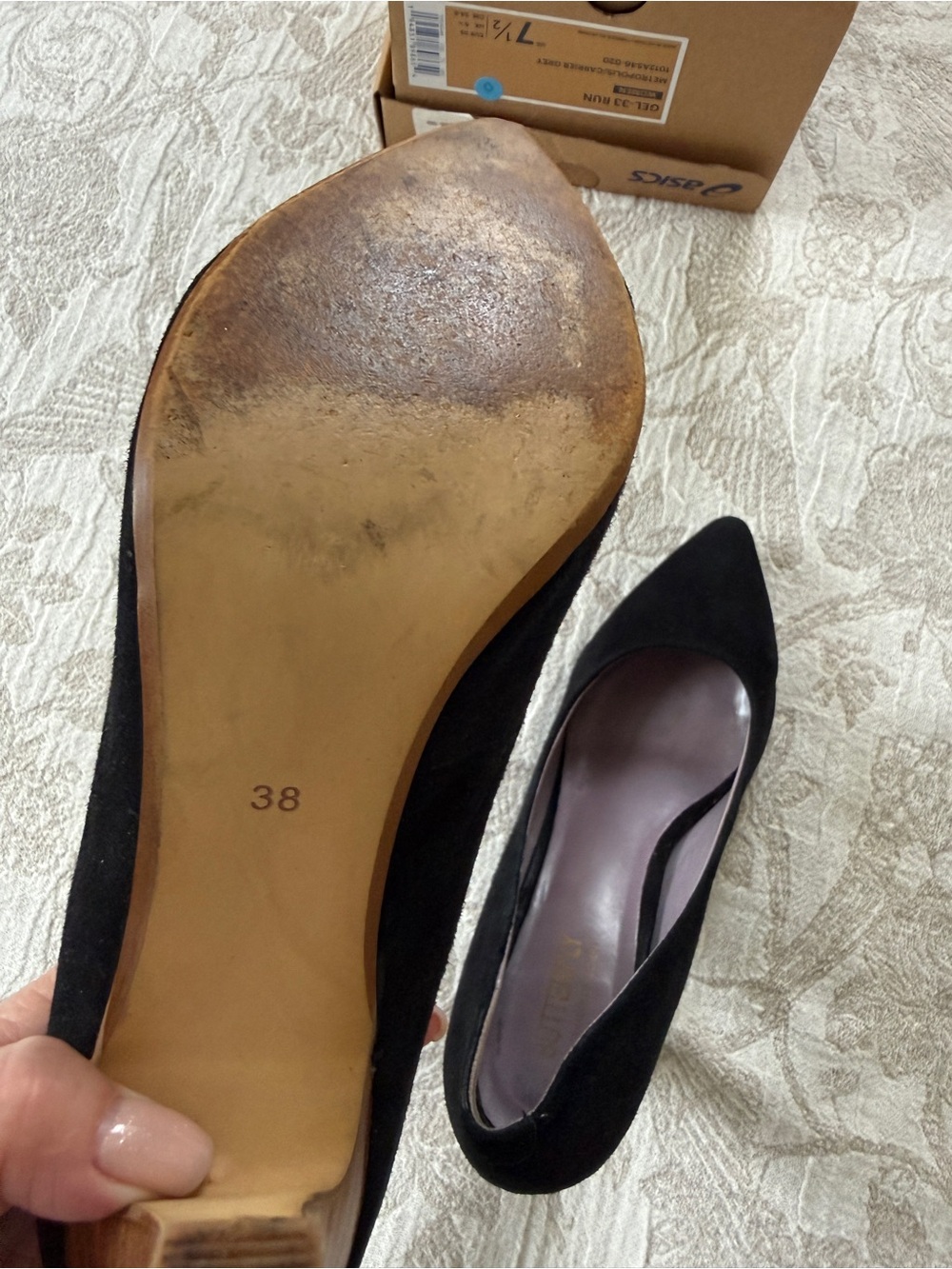 Butter Black Suede Pointed-Toe Heels - Picture 14 of 14